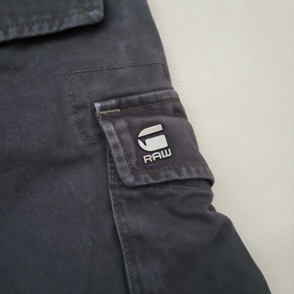 G-star Raw Zip Men's Cargo Distressed Black Shorts Size 33 - Picture 10 of 10